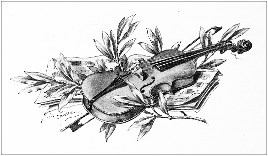 Antique illustration: Violin