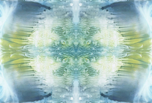 sfondo simmetrico luminoso. - kaleidoscope fractal watercolour paints watercolor painting foto e immagini stock