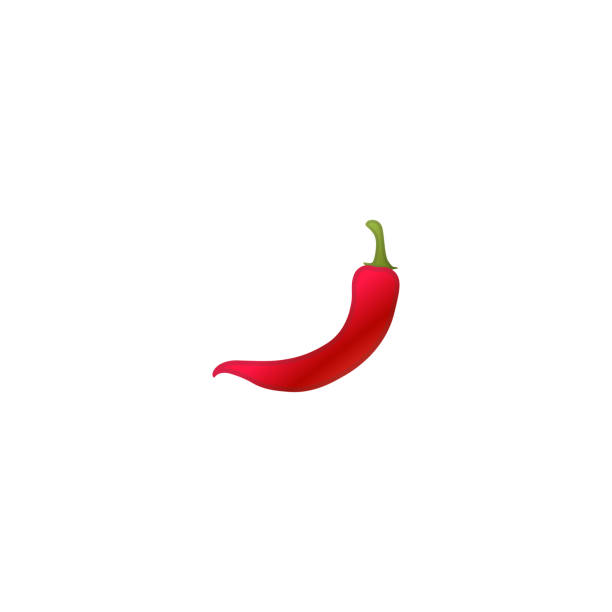 illustrations, cliparts, dessins animés et icônes de icône de vecteur de piment chaud. illustration d'emoji réaliste de piment chaud rouge d'isolement - chili pepper