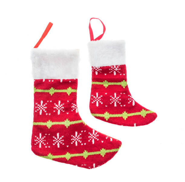 istock Christmas stocking isolated on white background 1181863009