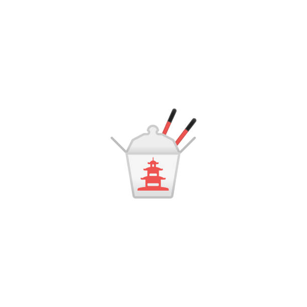 Takeout Box Vector Icon. Chinese Takeout Food Container Isolated Emoji, Emoticon Illustration Takeout Box Vector Icon. Chinese Takeout Food Container Isolated Emoji, Emoticon Illustration chinese takeout stock illustrations