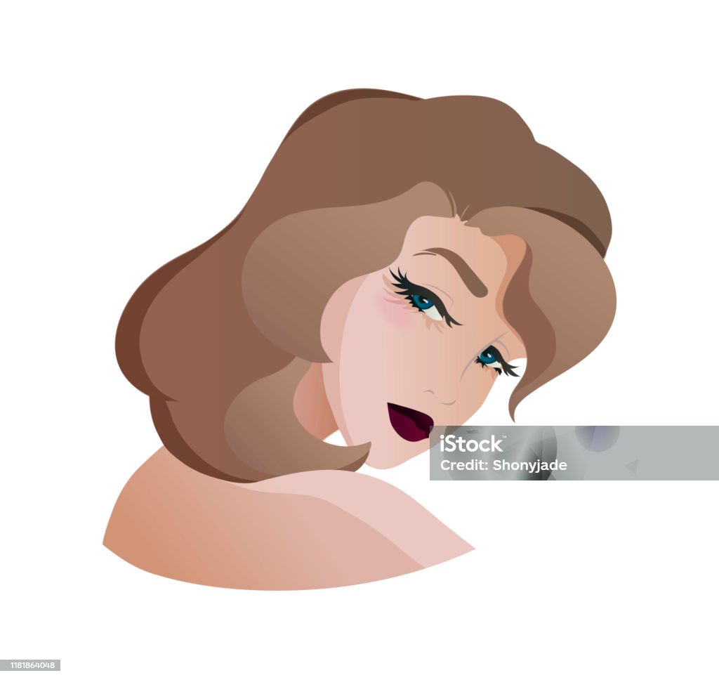 Girl Bowed Her Head To Her Shoulder Side View Flat Cartoon Portrait Vector  Illustration Isolated On White Stock Illustration - Download Image Now -  iStock