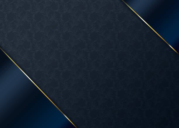 istock Luxury Dark Blue and Gold Background Layout Template 1181865803