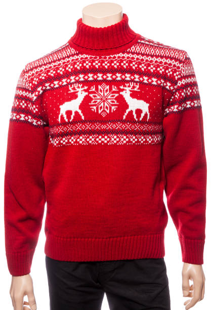 istock Knitted Christmas turtleneck sweater on a mannequin isolated 1181867239