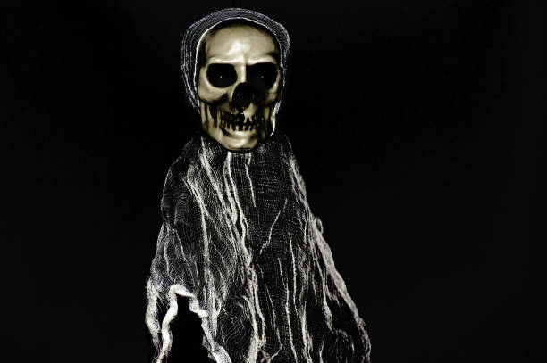 istock Halloween Skull Spirit Freeman on Neutral Background 1181867298