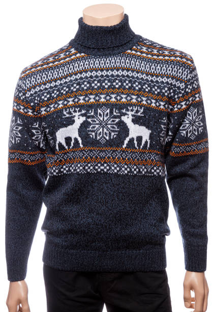 istock Knitted Christmas turtleneck sweater on a mannequin isolated 1181867346