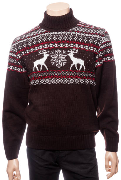 istock Knitted Christmas turtleneck sweater on a mannequin isolated 1181867399