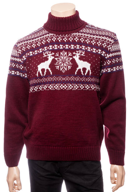 istock Knitted Christmas turtleneck sweater on a mannequin isolated 1181867407