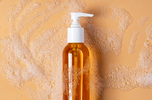 istock Hydrophilic cleansing oil and foam on a soft beige background 1181867716