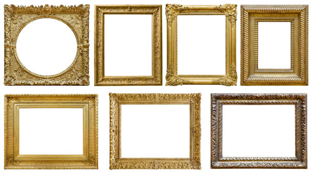 istock Golden vintage frame isolated on white background (All clipping paths included) 1181870273