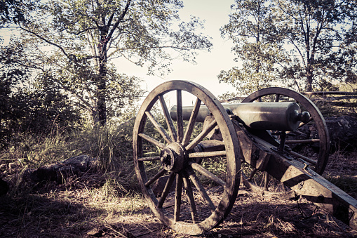 Civil War era cannon in Kennesaw Mountain National Battlefield Park in Georgia