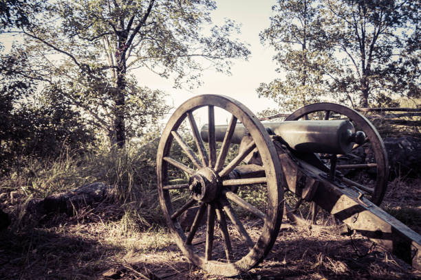 Civil War era cannon in Kennesaw Mountain National Battlefield Park stock photo