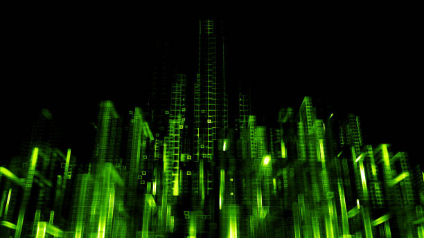 istock Digital city concept. Abstract complex structure of pseudo city. 1181876273