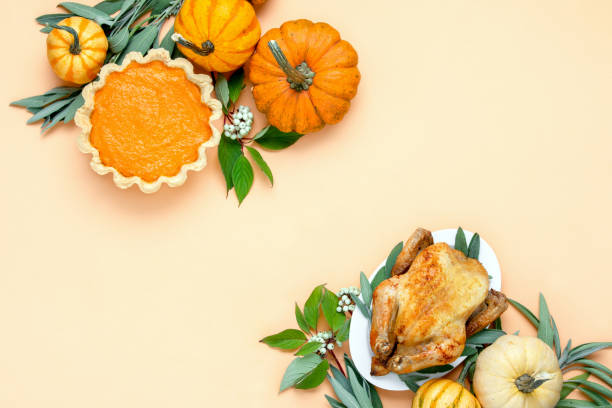 Thanksgiving card or invitation template with a copy space for a greeting text
