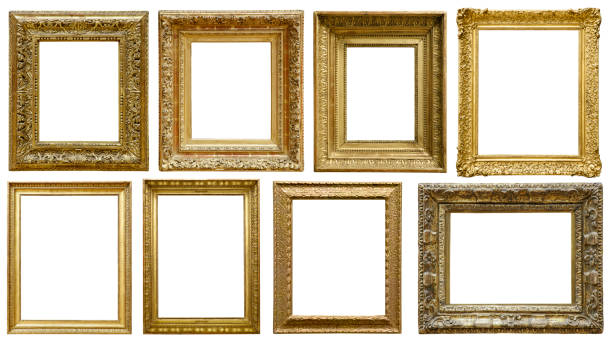 istock Golden vintage frame isolated on white background (All clipping paths included) 1181878560