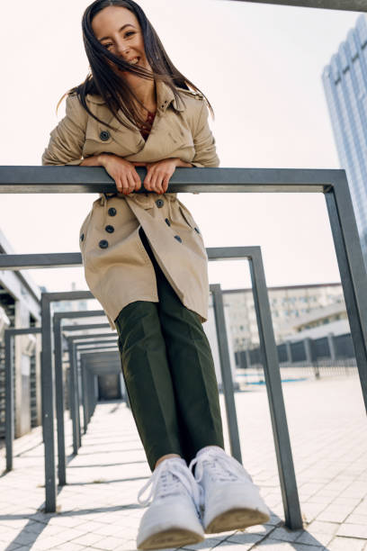 istock Joyful female person looking straight at camera 1181878794