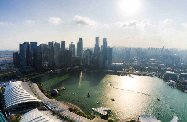 istock Singapore skyline sunset 1181886976