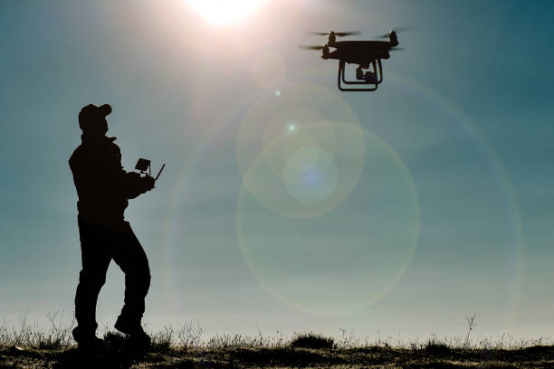 drone flight test en training - drone stockfoto's en -beelden