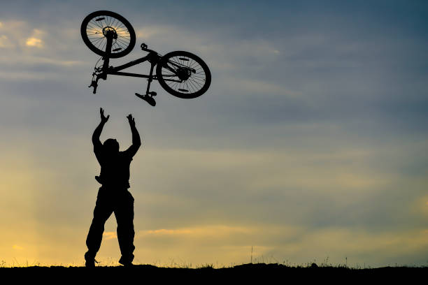 istock happy bicycle athlete's happiness and creative concept 1181890657