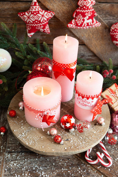 istock Pink candles and decorations 1181891673