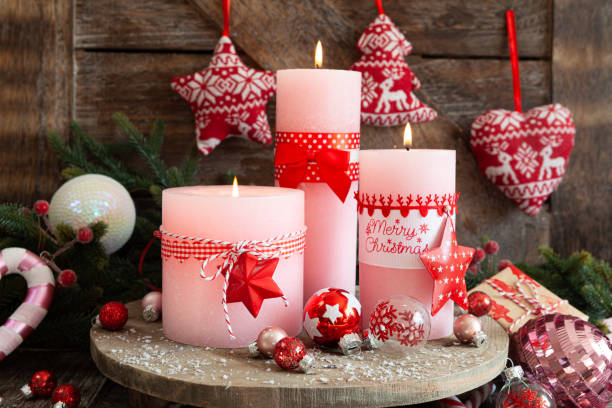 istock Pink candles and decorations 1181891750