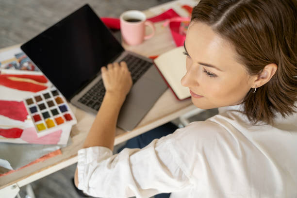 istock Serene young designer stting in a studio 1181891922