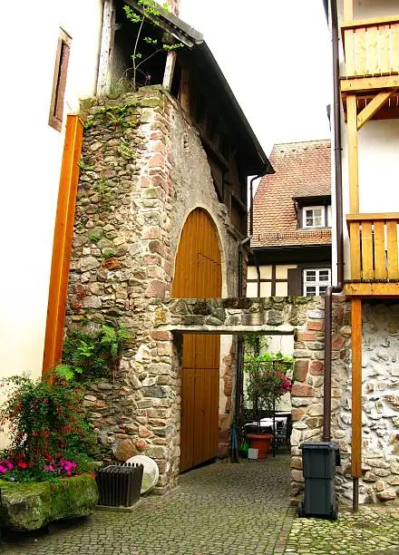 Idyllic alley in Gengenbach in the Black Forest