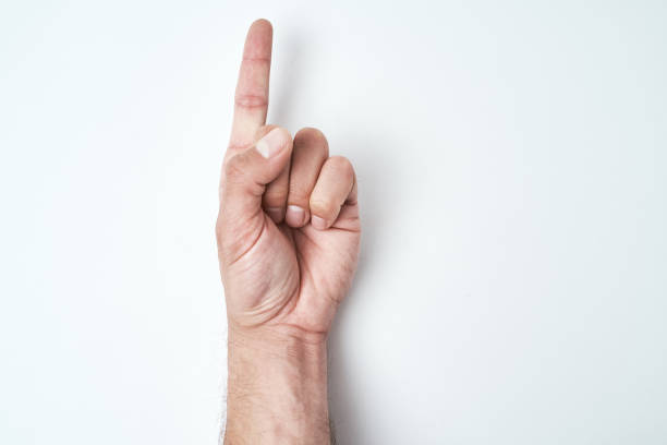 istock Male hand with fingers. 1181894663