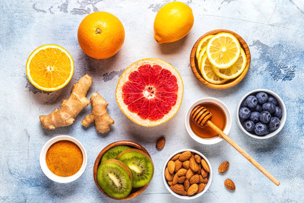 istock Healthy products for Immunity boosting and cold remedies 1181895064