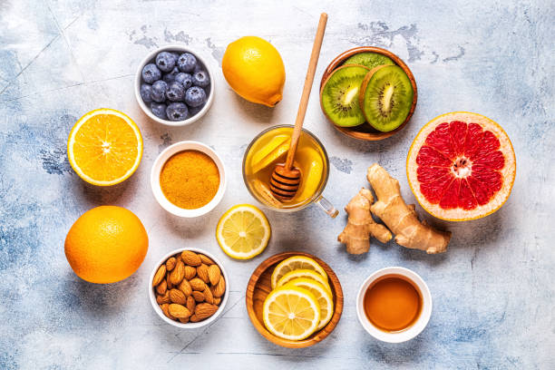 istock Healthy products for Immunity boosting and cold remedies 1181895105