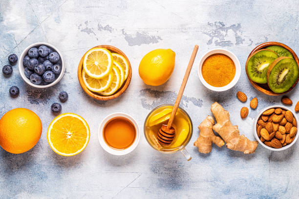 istock Healthy products for Immunity boosting and cold remedies 1181895122
