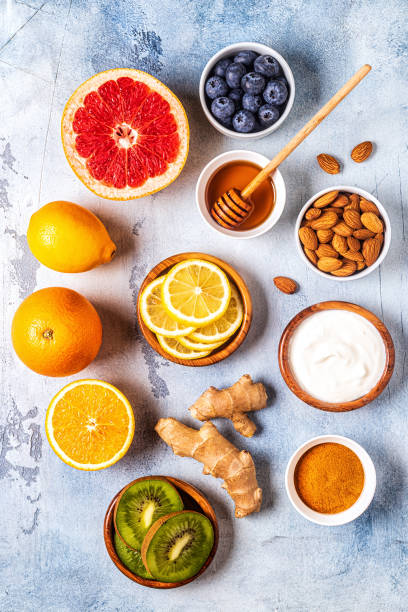 istock Healthy products for Immunity boosting and cold remedies 1181895137