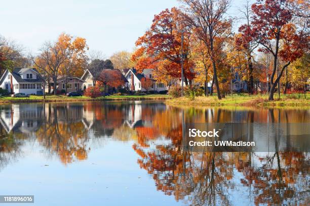 Beautiful Autumn Midwest Nature Background Stock Photo - Download Image Now - Madison - Wisconsin, Autumn, Wisconsin