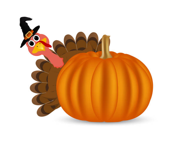 istock Turkey on Thanksgiving Day looks out from behind 1181896319