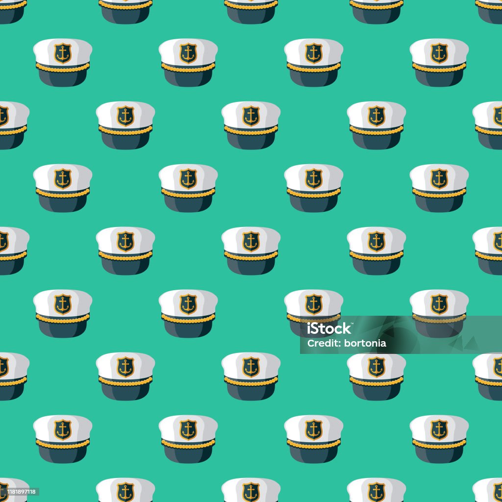 Captain's Hat Pattern Captains Hat Pattern Stock Illustration - Download Image Now - Sailor ...