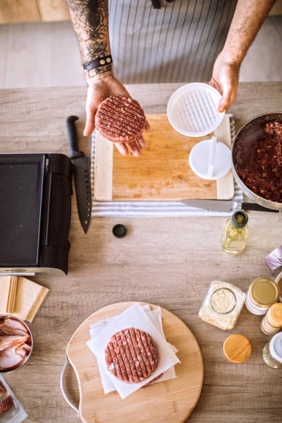 istock Raw Burgers Ready For baking 1181897473