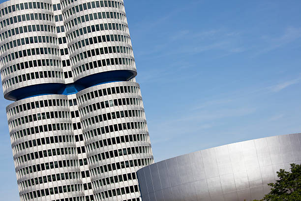 Modern German Skyscraper Office Building Exterior, Munich Germany