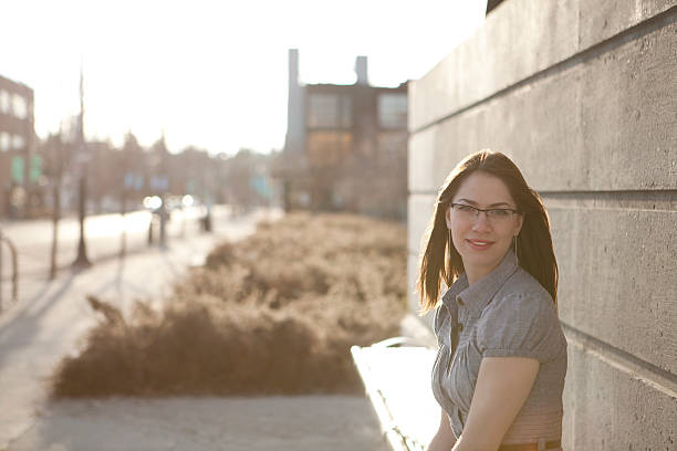 Woman waiting. stock photo