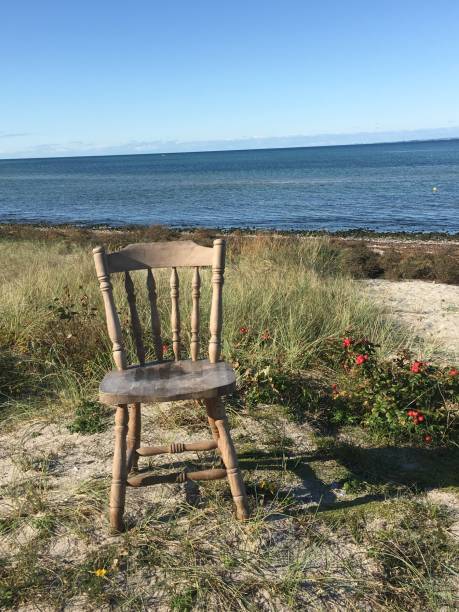 just a chair standing at the beach
