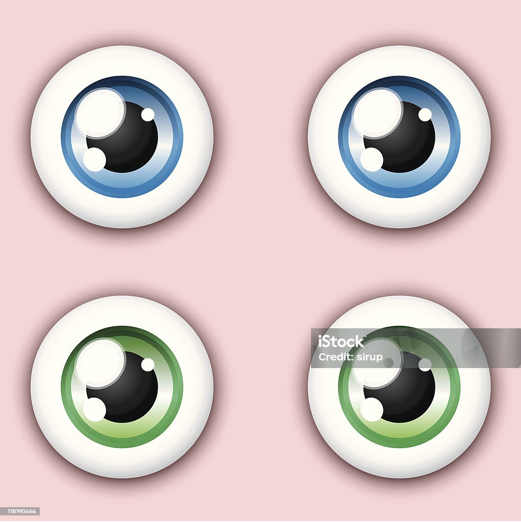 Блестящий Мультяшный глаз collection - Векторная графика Белый роялти-фри