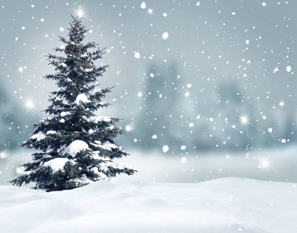 istock Happy New Year greeting card with Christmas tree . 1181908225
