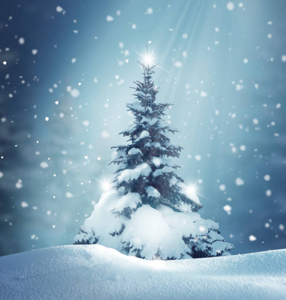istock Happy New Year greeting card with Christmas tree . 1181908331