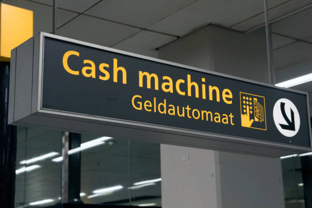 istock cash machine information  sign reference on a airport 1181909316