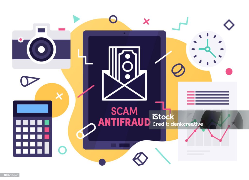 Scam Design Scam Antifraud Modern Flat Design Concept Stock Illustration - Download ...