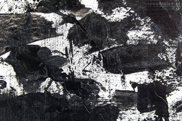 istock Black brush strokes, stain and scribble. Abstract acrylic handmade drawing. 1181911841