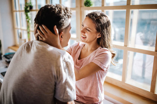 istock Morning cuddling in the kitchen 1181912027