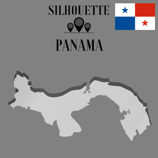 istock Panama outline world map, contour silhouette vector illustration, creative design isolated on background, national country flag, objects, element, symbol from countries set. 1181916236