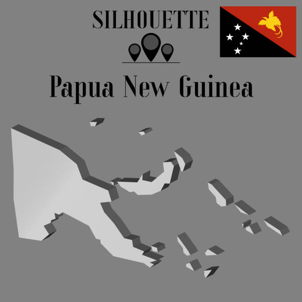 istock Papua New Guinea outline world map, contour silhouette vector illustration, creative design isolated on background, national country flag, objects, element, symbol from countries set. 1181916295