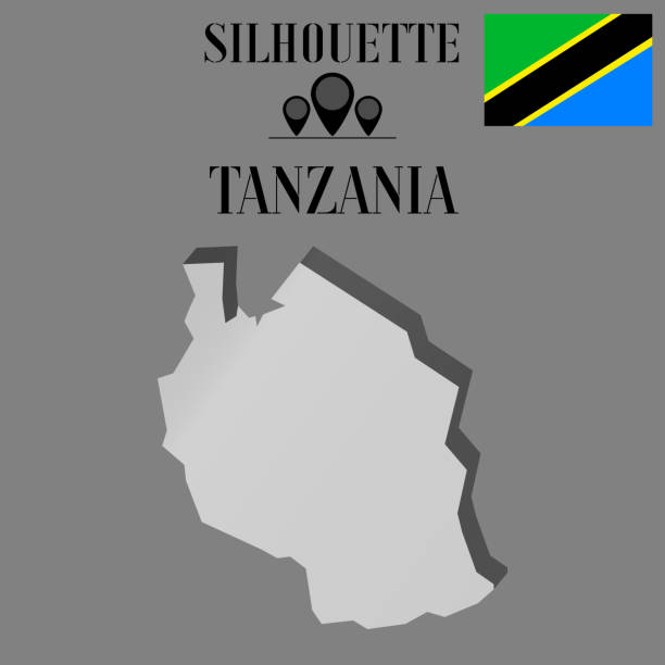 istock Tanzania outline world map, contour silhouette vector illustration, creative design isolated on background, national country flag, objects, element, symbol from countries set. 1181916318