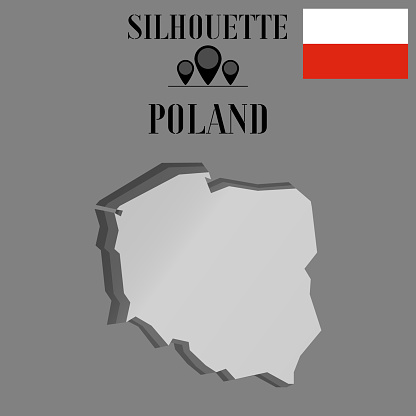 Europeiska Polen Outline Världskarta Kontur Silhuett Vektor